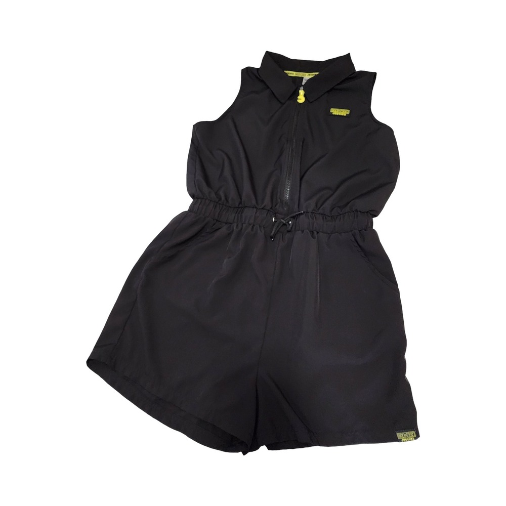 Justice Pac Man Black Sleeveless Collared Romper‎ Jumpsuit XL PLUS
